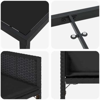 Garten Essgruppe 5 pcs Schwarz Poly-Rattan