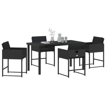 Garten Essgruppe 5 pcs Schwarz Poly-Rattan
