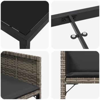 Garten Essgruppe 5 pcs Grau Poly-Rattan