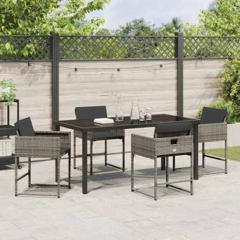 Garten Essgruppe 5 pcs Grau Poly-Rattan