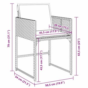 Garten Essgruppe 5 pcs Braun Poly-Rattan
