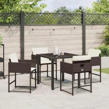 Garten Essgruppe 5 pcs Braun Poly-Rattan
