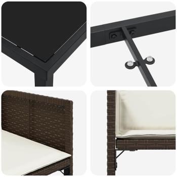 Garten Essgruppe 5 pcs Braun Poly-Rattan