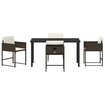 Garten Essgruppe 5 pcs Braun Poly-Rattan