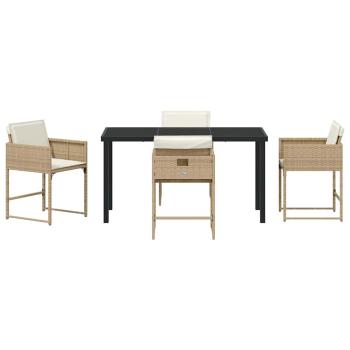 Garten Essgruppe 5 pcs Beige Poly-Rattan