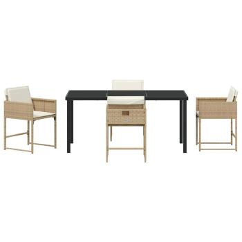 Garten Essgruppe 5 pcs Beige Poly-Rattan