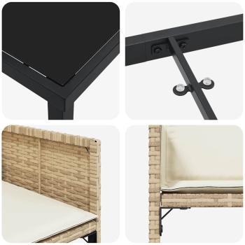 Garten Essgruppe 5 pcs Beige Poly-Rattan