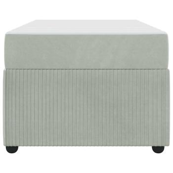 Bettgestell mit Matratze mit Matratze Hellgrau 80 x 200 cm Samt