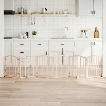 ARDEBO.de - 6-tlg. Hundetor mit Tür Faltbar 300 cm Pappelholz