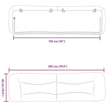 Kopfteil-Kissen "Hvar" Hellgrau 193 cm Stoff
