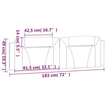 Kopfteil-Kissen "Viana" Schwarz 183 cm Kunstleder