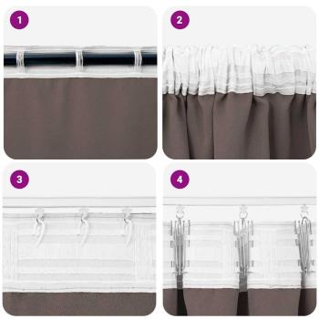 Vorhänge mit Vorhängen 2 pcs Dunkelbraun Polyester