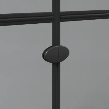 Walk-in Duschwand Schwarz und dunkel-transparent 80 x 190 cm