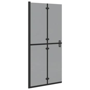 Walk-in Duschwand Schwarz und dunkel-transparent 90 x 190 cm