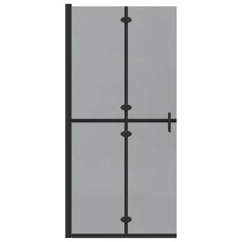 Walk-in Duschwand Schwarz und dunkel-transparent 90 x 190 cm