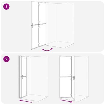 Walk-in Duschwand Schwarz und dunkel-transparent 100 x 190 cm