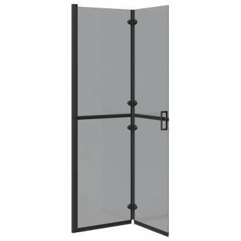 Walk-in Duschwand Schwarz und dunkel-transparent 110 x 190 cm