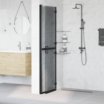Walk-in Duschwand Schwarz und dunkel-transparent 120 x 190 cm