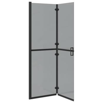 Walk-in Duschwand Schwarz und dunkel-transparent 120 x 190 cm