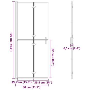 Walk-in Duschwand Sonstiges Golden und Transparent 80 x 190 cm