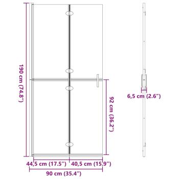 Walk-in Duschwand Sonstiges Golden und Transparent 90 x 190 cm