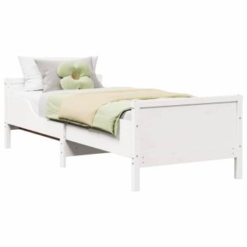 Ausziehbares Bettgestell für Kinder Weiß 80 x 130 / 165 / 200 cm