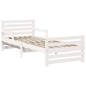 Ausziehbares Bettgestell für Kinder Weiß 80 x 130 / 165 / 200 cm