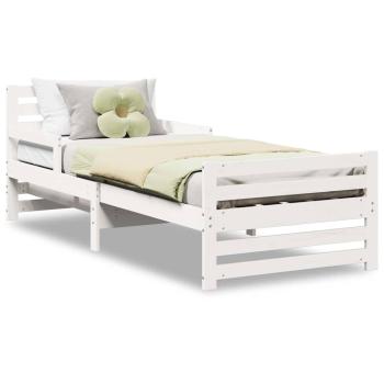 Ausziehbares Bettgestell für Kinder Weiß 80 x 130 / 165 / 200 cm