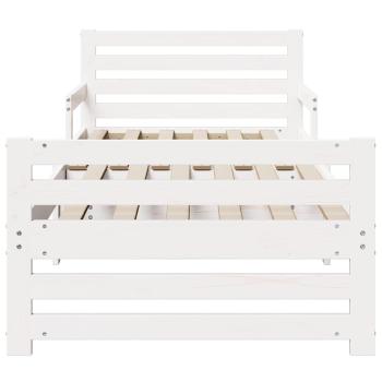 Ausziehbares Bettgestell für Kinder Weiß 80 x 130 / 165 / 200 cm