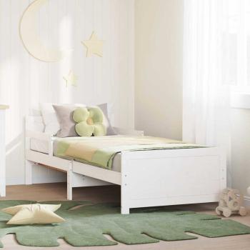 ARDEBO.de - Ausziehbares Bettgestell für Kinder Weiß 80 x 130 / 165 / 200 cm
