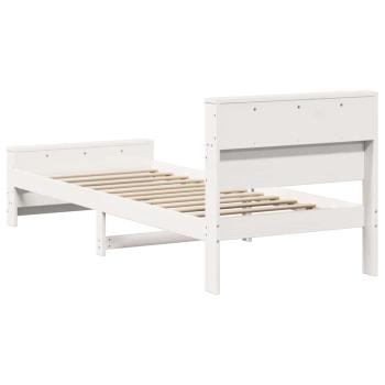 Bettgestell mit Kopfteil Weiß 80 x 200 cm Massivholz Kiefer