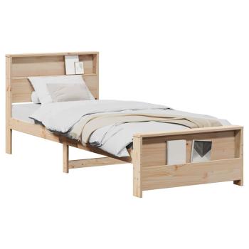 Bettgestell mit Kopfteil Braun 75 x 190 cm Massivholz Kiefer