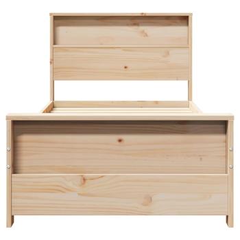 Bettgestell mit Kopfteil Braun 75 x 190 cm Massivholz Kiefer