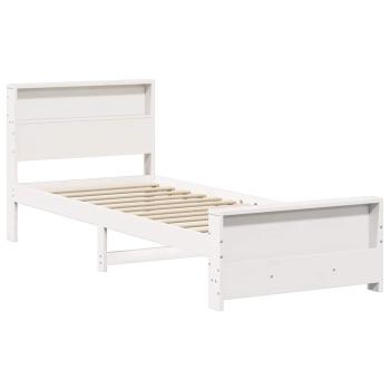 Bettgestell mit Kopfteil Weiß 75 x 190 cm Massivholz Kiefer