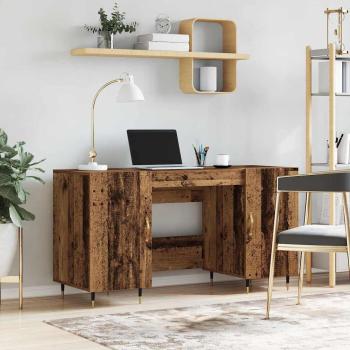 ARDEBO.de - Schreibtisch mit Regal Altholz 140 x 50 x 75 cm Holzwerkstoff