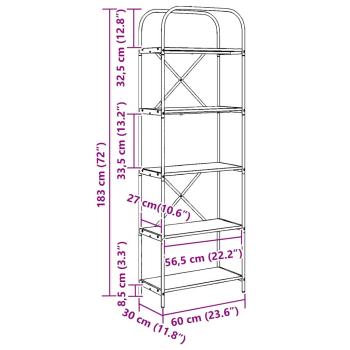 Regal Altholz 60 x 30 x 183 cm Holzwerkstoff