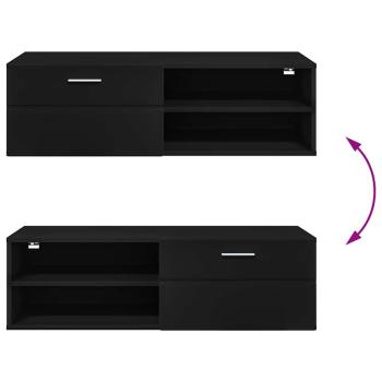 TV-Schränk mit Regal Schwarz 100.5 x 39 x 30 cm Holzwerkstoff