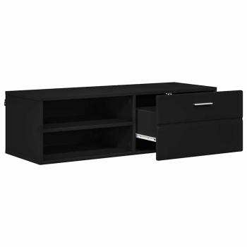 TV-Schränk mit Regal Schwarz 100.5 x 39 x 30 cm Holzwerkstoff