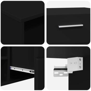 TV-Schränk mit Regal Schwarz 100.5 x 39 x 30 cm Holzwerkstoff