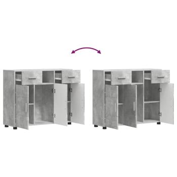 Sideboard mit Tür Betongrau 88.5 x 30.5 x 73 cm Holzwerkstoff