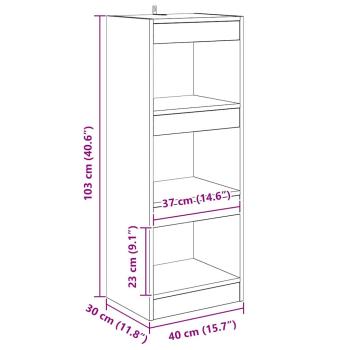 Bücherregal Altholz 40 x 30 x 103 cm Holzwerkstoff