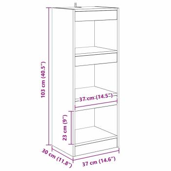 Bücherregal Eiche handwerklich 40 x 30 x 103 cm Holzwerkstoff