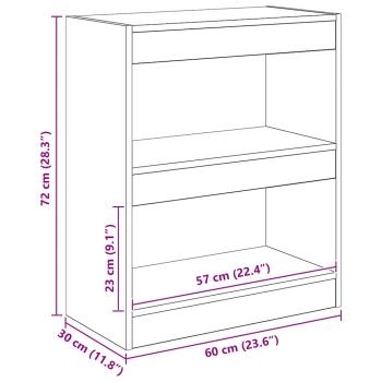 Bücherregal Eiche handwerklich 60 x 30 x 72 cm Holzwerkstoff
