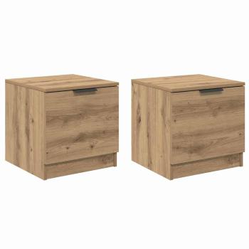 Bettschrank 2 pcs Eiche handwerklich 40 x 39 x 40 cm