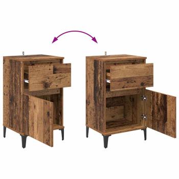 Nachttisch mit Schubladen Altholz 40 x 35 x 70 cm Holzwerkstoff