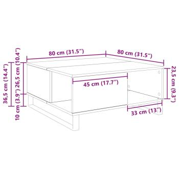 Couchtisch Altholz 80 x 80 x 36.5 cm Holzwerkstoff
