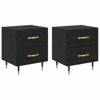 Nachttisch 2 pcs Schwarze Eiche 40 x 35 x 47,5 cm Holzwerkstoff