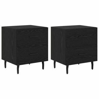 Nachttisch 2 pcs Schwarze Eiche 40 x 35 x 47,5 cm Holzwerkstoff
