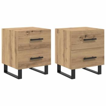 Nachttische 2 pcs Eiche handwerklich 40 x 35 x 47,5 cm