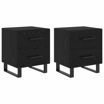Nachttische 2 pcs Schwarze Eiche 40 x 35 x 47,5 cm